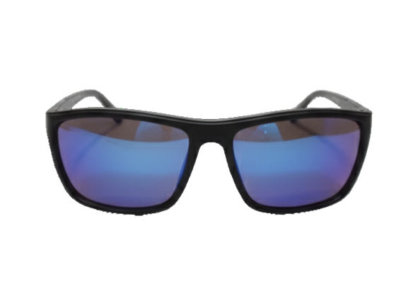 Black Sports Wrap Sunglasses | Polarized Blue Mirror Lens UV400