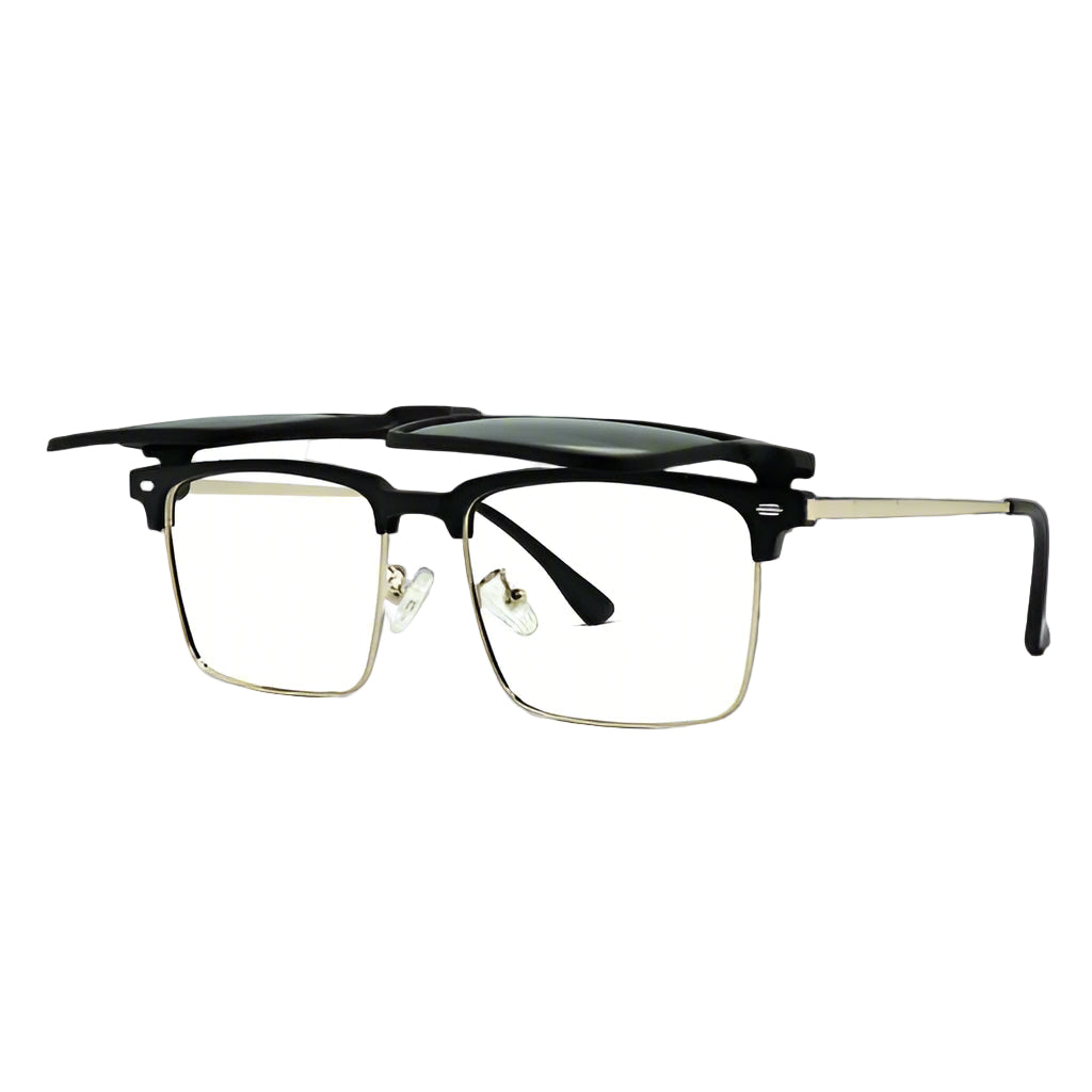 Flip-up Clip-On Eyeglasses Versatile Frames for Sun & Sight