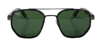 Geometric Hexagonal Navigator Sunglasses | Gunmetal Frame Green G-15 Lenses