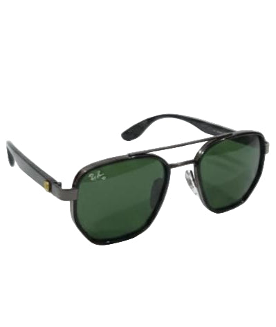 Geometric Hexagonal Navigator Sunglasses | Gunmetal Frame Green G-15 Lenses
