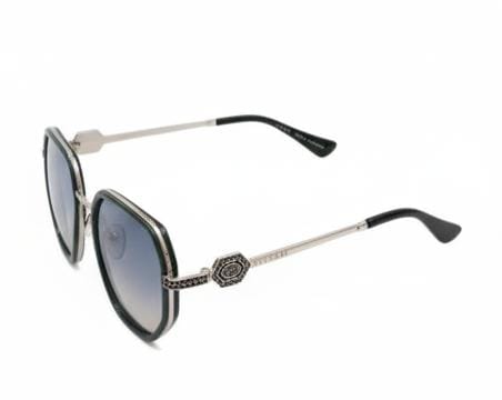 Oversized Geometric Hexagonal Sunglasses | Green Frame with Angular Detail